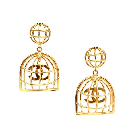 chanel birdcage earrings replica|cheap Chanel stud earrings.